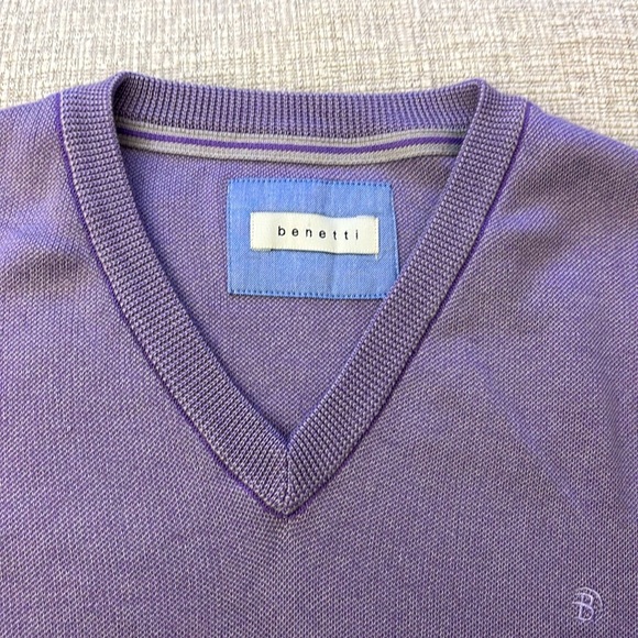 Benetti Cotton V-Neck Sweater Size XL NWT - Picture 8 of 14